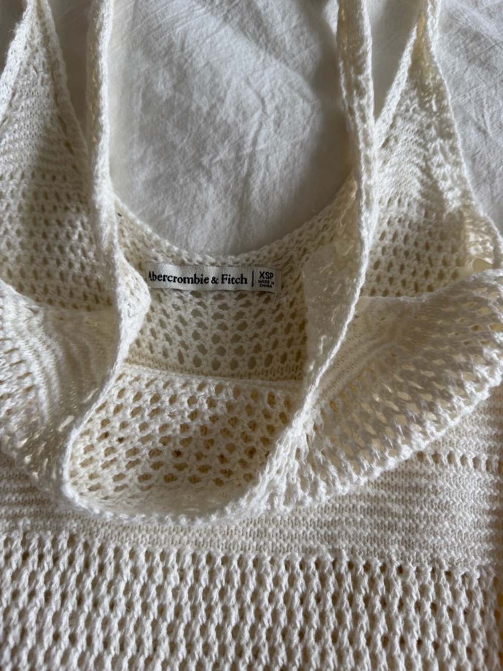 Abercrombie & Fitch Cream Open-Knit Maxi Dress - Picture 3 of 4